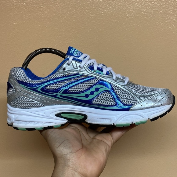 Saucony Cohesion 7 Running Sneakers “Gray Royal Blue Mint Green White Black” - Picture 12 of 16